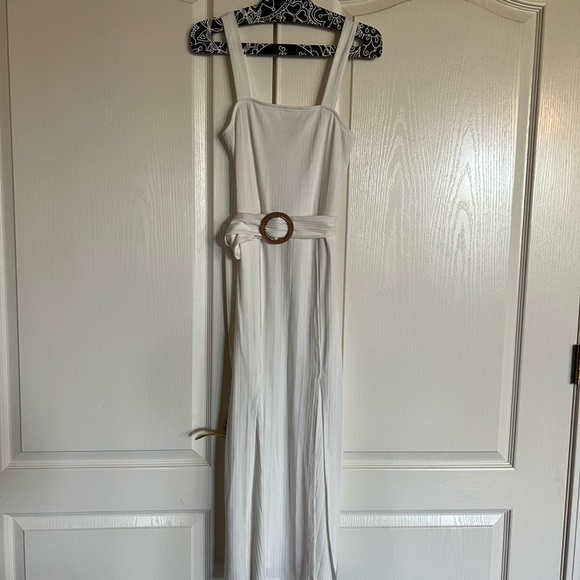 TopShop belted ribbed knit tank midi‎ dress with double slits size 4 - Picture 5 of 14